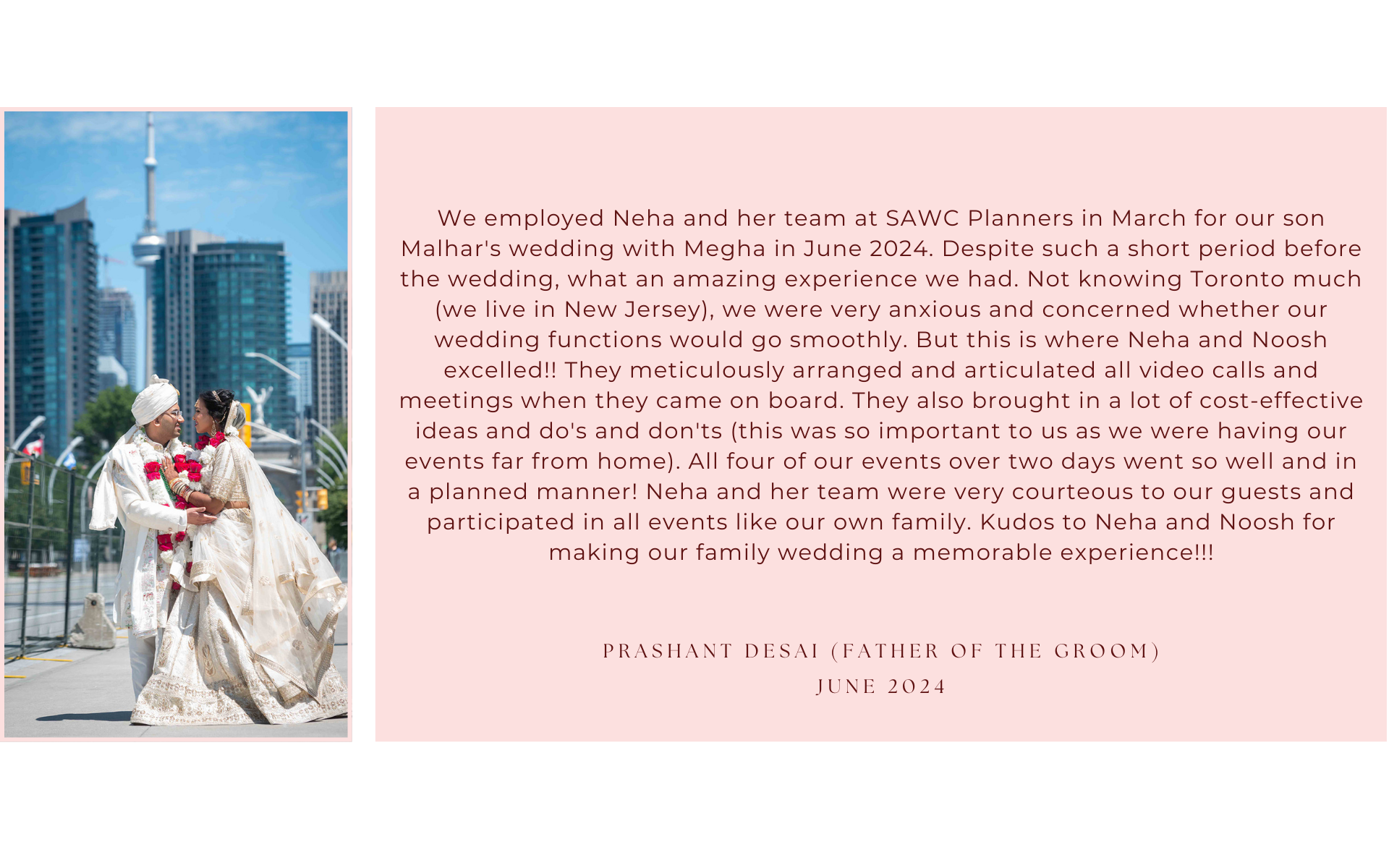Hindu Wedding Testimonial