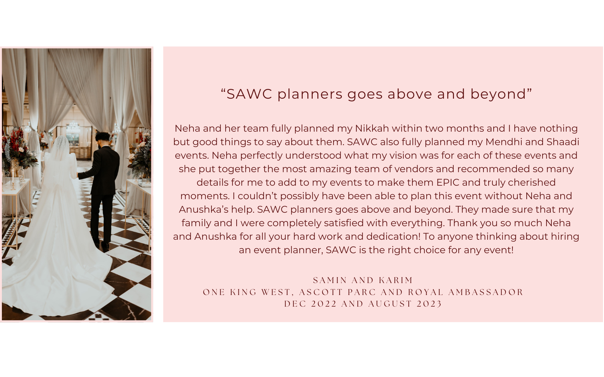 Muslim Wedding Testimonial