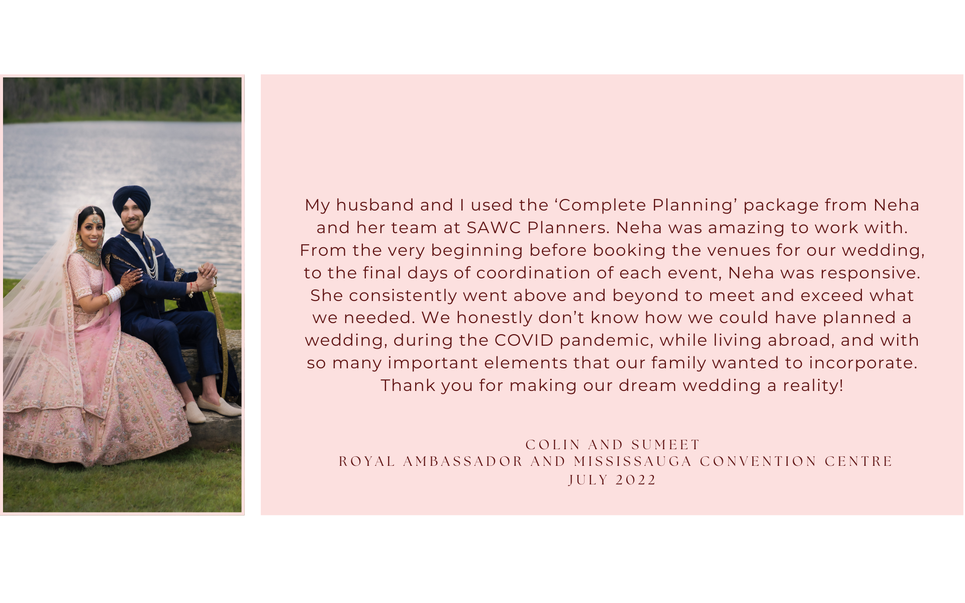 Sikh Wedding Testimonial